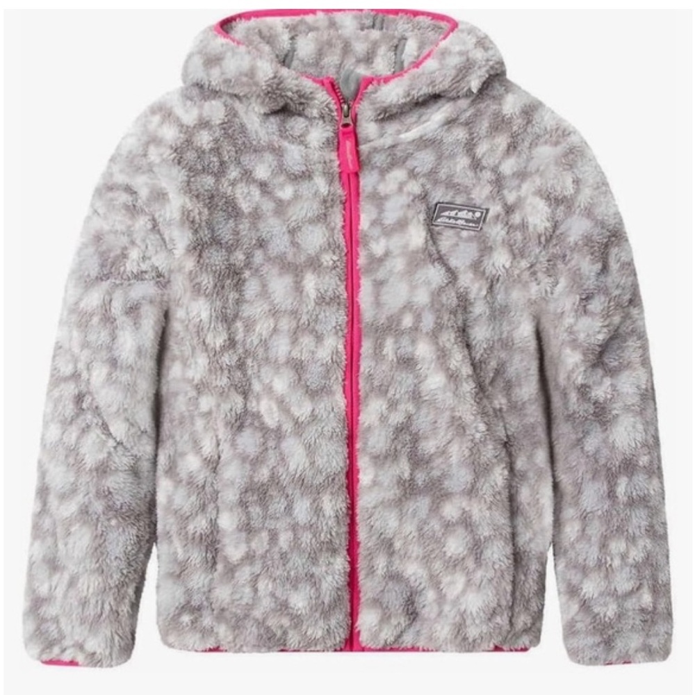 Eddie Bauer Gray Fleece Jacket with Pink Trim